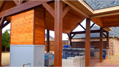 a pergola stained in oklahoma city with quality wood stains